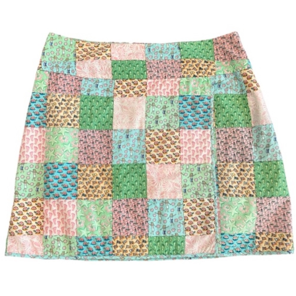 💐 Vineyard Vines 10th Anniversary Patchwork Wrap Mini Skirt EUC - Picture 6 of 13